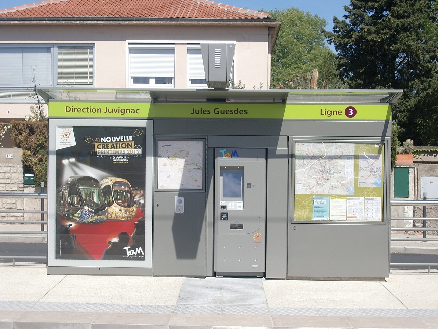 Station "Jules Guesde" à Montpellier sur la ligne 3