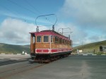 La motrice numéro 4, en provenance de Laxey, va arriver à la station intermédiaire dénommée "Bungalow", le lundi 20 août 2012 Bungalow le 20 août 2012