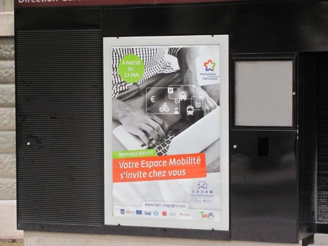 Nouvel espace mobilité TaM Montpellier 3 M en ligne dès le lundi 23 mai 2016, des services pas si inédits que ça en France. Photo prise à la future station "Albert 1er - Cathédrale", le dimanche 22 mai 2016. Copyright : Edouard Paris
